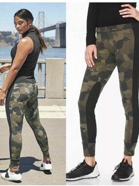 Athleta Essex Hybrid Camo leggings medium women bottoms pocket
